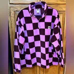 Lucy & Yak Women’s Fleece Sweater Jacket, Checkered!